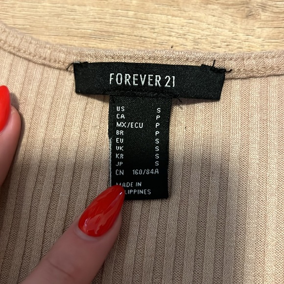 Forever 21 Women’s Tan bodysuit Size Small - Picture 3 of 3